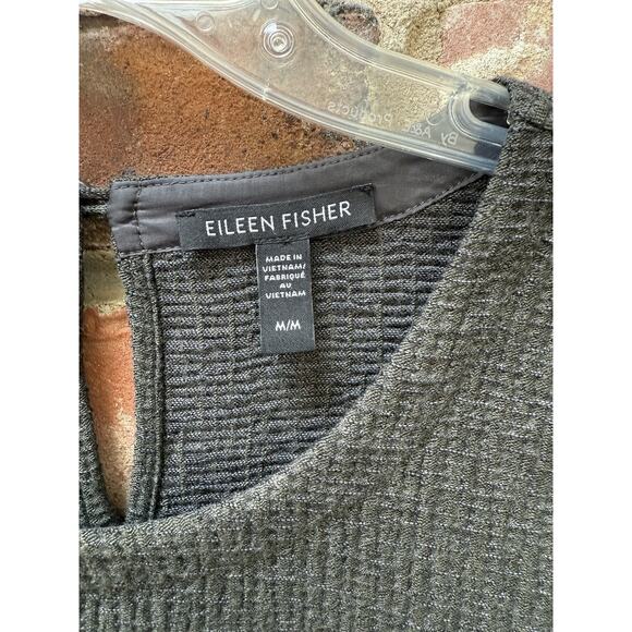 Eileen Fisher Textured Cotton‎ Ripple Round Neck Top In Seaweed Size Medium $248 - Picture 5 of 9